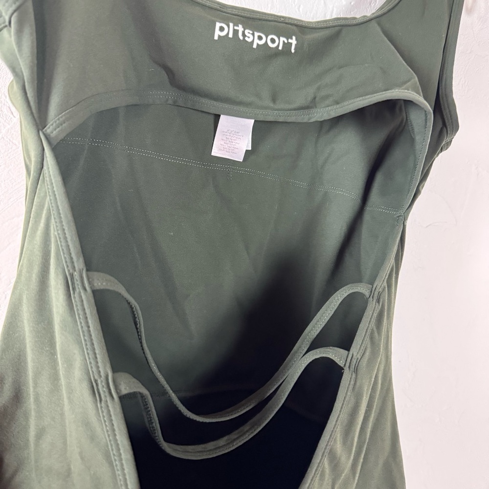 Pretty Little Thing One Piece Onesie Romper Athletic Workout Solid Green Knit - Picture 7 of 11
